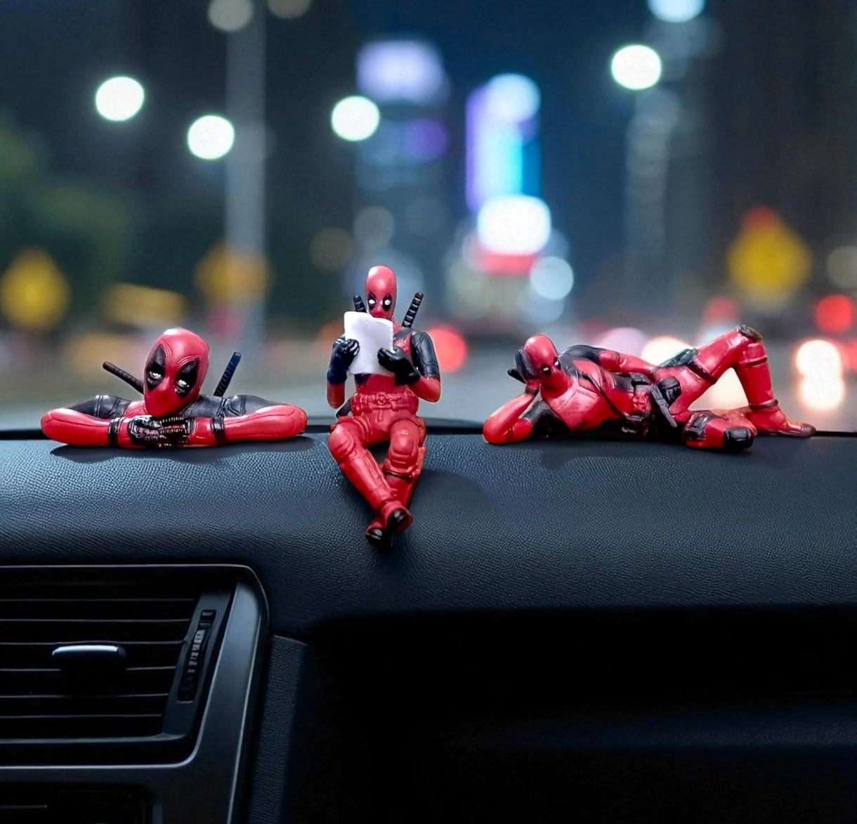 Deadpool Figure 3 Pcs Anime Deadpool Figures Model Car Dashboard Deadpool Ornaments