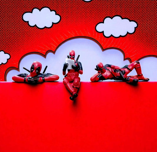 Deadpool Figure 3 Pcs Anime Deadpool Figures Model Car Dashboard Deadpool Ornaments